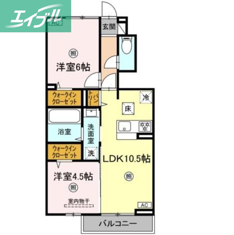 シリウスアーク(2LDK/1階)の間取り写真