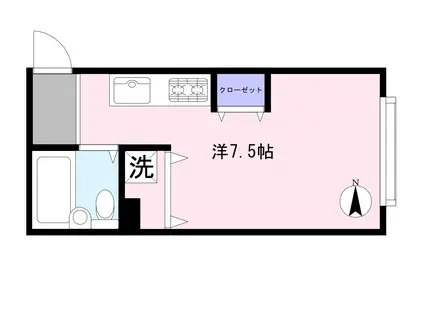 PINE TERRACE(ワンルーム/2階)の間取り写真