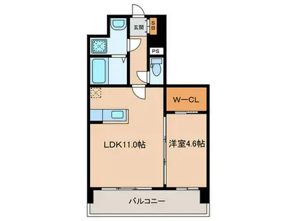 ＪＲ鹿児島本線 箱崎駅 徒歩14分 8階建 新築(1LDK/8階)の間取り写真