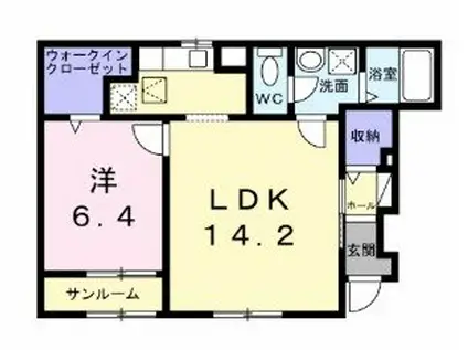 フロリア(1LDK/1階)の間取り写真