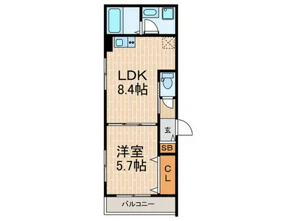 シェリル上鳴尾(1LDK/1階)の間取り写真