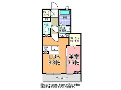 BEREO G.O.N(1LDK/3階)の間取り写真