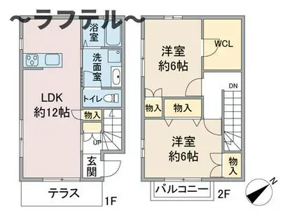 プレアデス・テラスC棟(2LDK/1階)の間取り写真