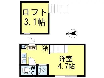 ハーモニーテラス新小岩III(ワンルーム/1階)の間取り写真