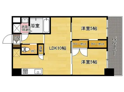 88マリナゲートサンズ(2LDK/5階)の間取り写真