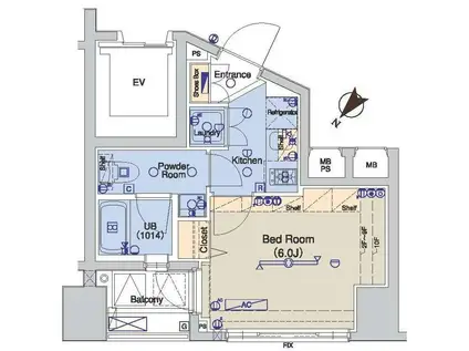 ブライズ駒澤(1K/10階)の間取り写真