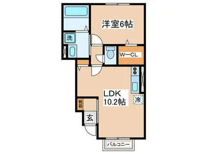 リバレイン(1LDK/1階)の間取り写真