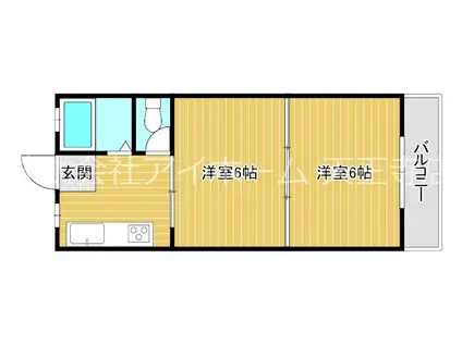 ハイム楠井(2K/1階)の間取り写真