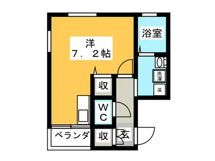 サザンビル(ワンルーム/4階)の間取り写真