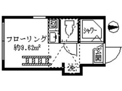 コートレジデンス(ワンルーム/2階)の間取り写真