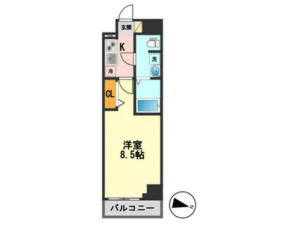 GRANPASEO青砥(1K/8階)の間取り写真