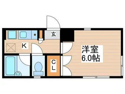 ホープシャイン(1K/2階)の間取り写真