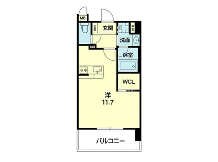 ライズ南熊本(ワンルーム/10階)の間取り写真