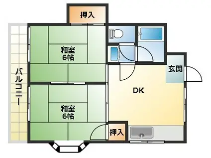 豊マンションパート3(2DK/2階)の間取り写真