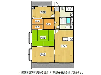 バルパレー桜(3LDK/2階)の間取り写真