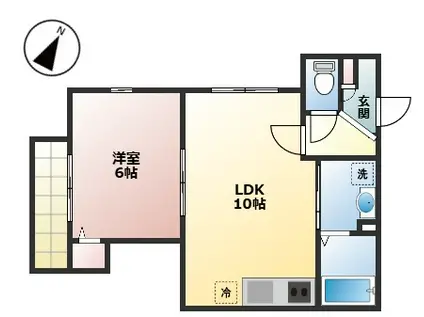 GLAN HAIM(1LDK/3階)の間取り写真