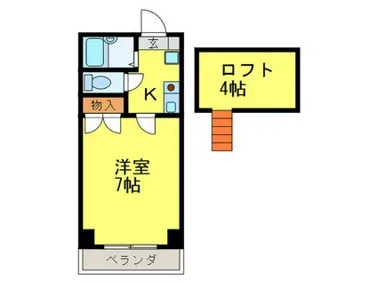 ハウゼ花畑(1K/3階)の間取り写真