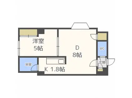 アフロート菊水(1LDK/2階)の間取り写真