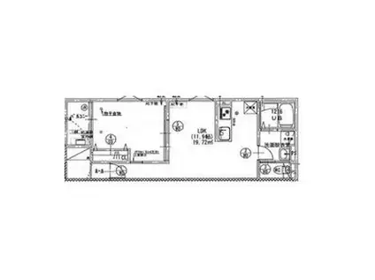 リヴェール神郷(1LDK/3階)の間取り写真