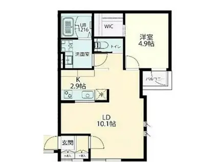 フォルスクラス四谷三丁目(1LDK/4階)の間取り写真