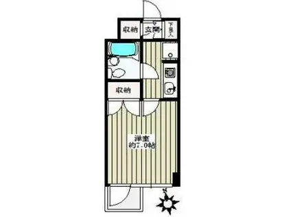 スワンハイツ(1K/2階)の間取り写真