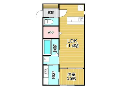 ONE-LEAF CLOVER(1LDK/1階)の間取り写真