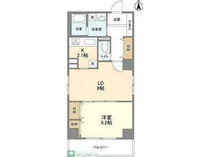 ローズマンションミヤハラ(1LDK/3階)の間取り写真