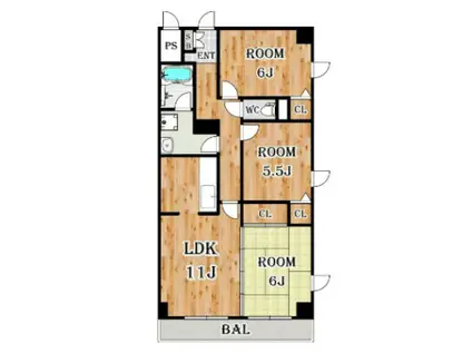 リアライズ花小金井(3LDK/5階)の間取り写真