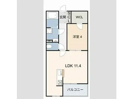 SUCCESS ONE(1LDK/1階)の間取り写真