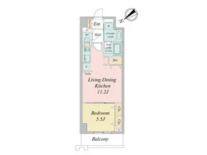 グランルクレ新栄イースト(1LDK/3階)の間取り写真