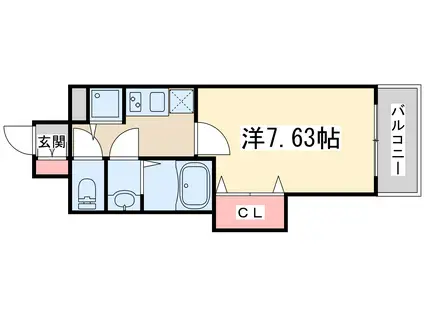 ラグゼ新大阪サウス(1K/2階)の間取り写真