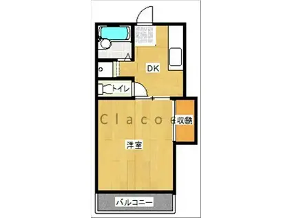 麻田ハイツB(1DK/1階)の間取り写真