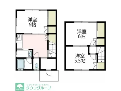 コーポユズB棟(3DK/1階)の間取り写真