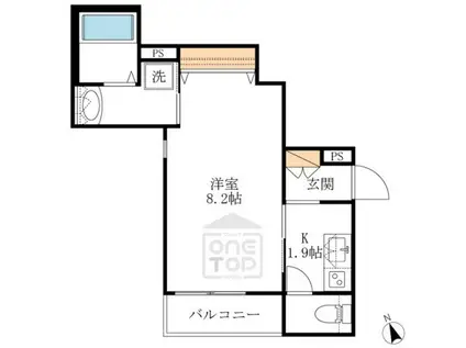 ヘーベルメゾン井口堂(1K/3階)の間取り写真