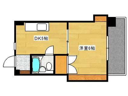 倉本第一ビル(1DK/3階)の間取り写真