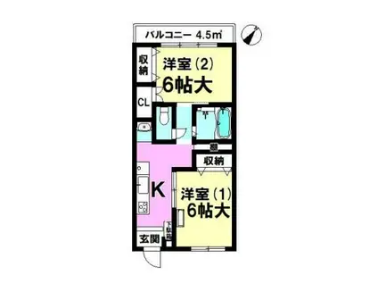 ヒカリマンション(2K/3階)の間取り写真