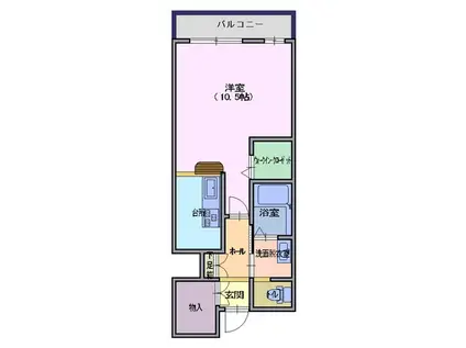 イマジンビル(1K/3階)の間取り写真