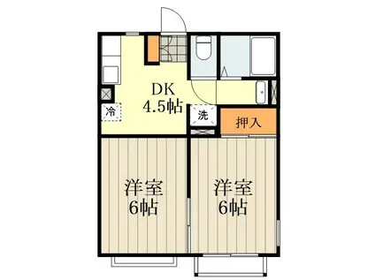 OLIVE CLAIR(2DK/2階)の間取り写真