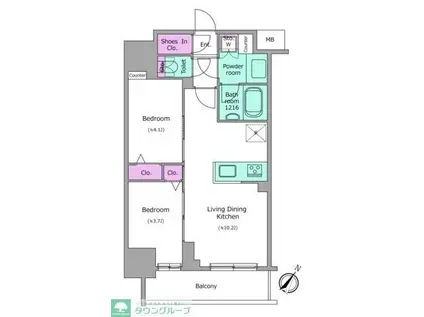 アーバネックス日本橋茅場町(2LDK/10階)の間取り写真