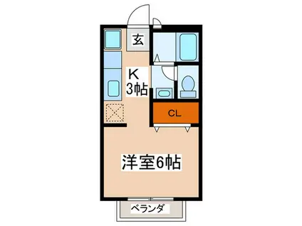 グレースハイツ(1K/2階)の間取り写真