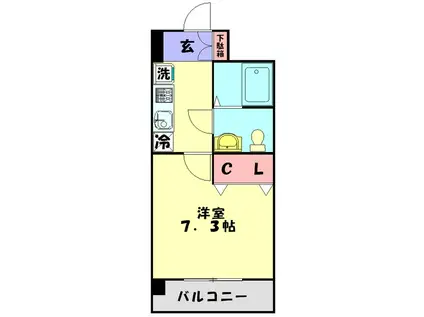 JCGRANDEMODO 916530(1K/5階)の間取り写真