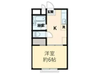 サンシャレー西八(1DK/2階)の間取り写真