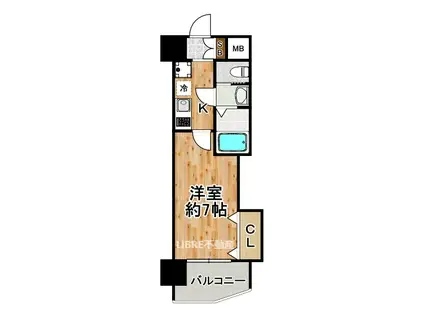 LUXE大正(1K/13階)の間取り写真