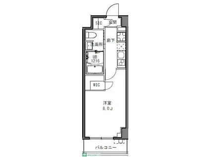 S-RESIDENCE目黒大岡山(1K/4階)の間取り写真
