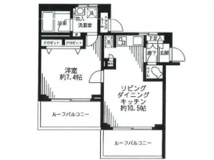 アボリアスハウス笹塚(1LDK/3階)の間取り写真