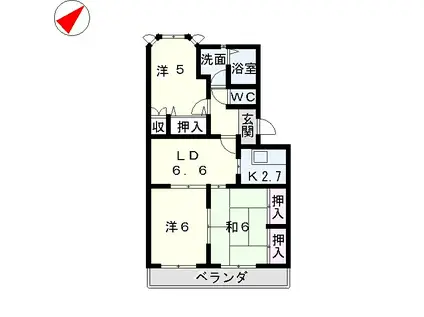 フェアーブリーズ(3DK/1階)の間取り写真