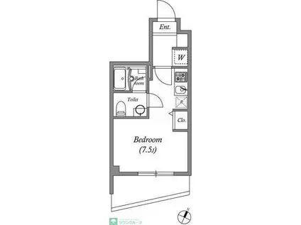SQUARE CITY KANAMACHI(ワンルーム/4階)の間取り写真