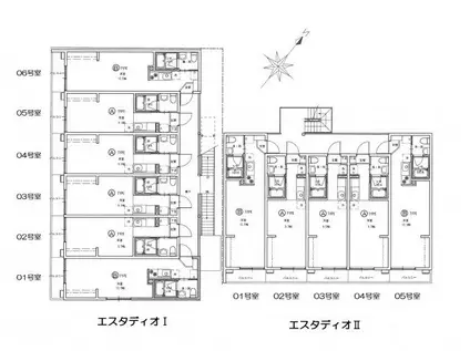 エスタディオI(ワンルーム/2階)の間取り写真