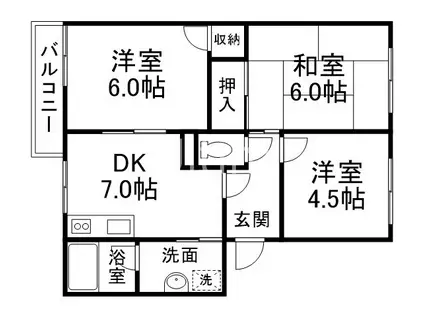 フレグランス西村(3DK/2階)の間取り写真