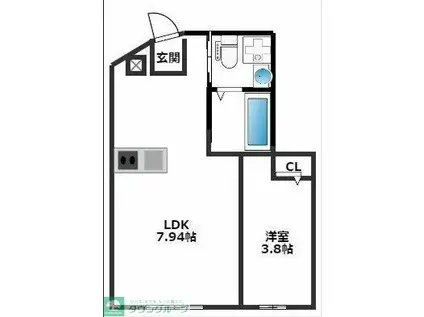 コンフィチュール星川(1DK/1階)の間取り写真